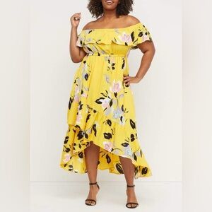 Lane Bryant Off The Shoulder Ruffle Maxi Dress